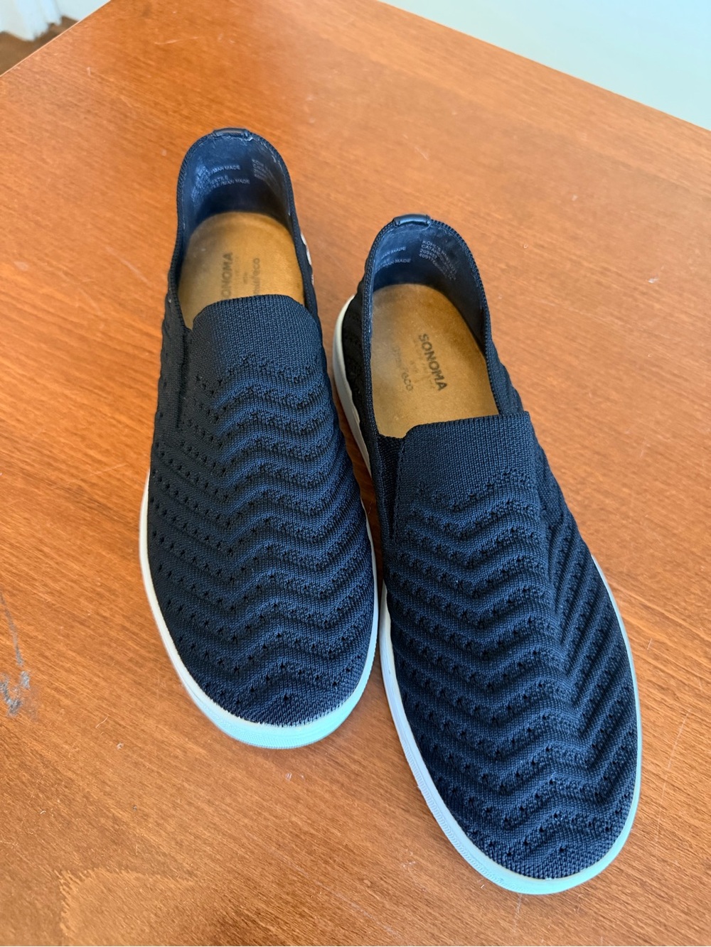 Sonoma Goods For Life Black Knit Slip-On Sneakers Women’s 8.5M Ortholite